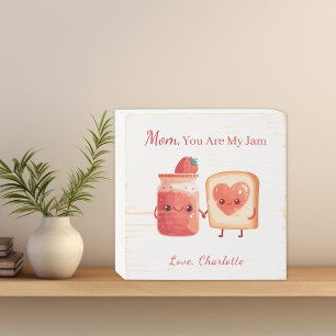 Personalized Cute Strawberry Jam Mothers Day Gift Wooden Box Sign