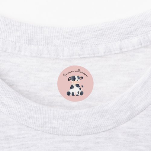  Personalized cute stylish cow watercolor school Labels