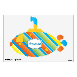 Personalized Cute Submarine Baby Boy Wall Decal