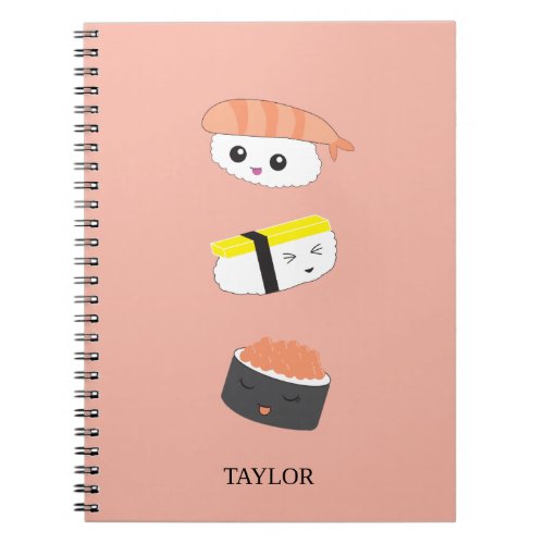 Personalized Cute sushi illustration Notebook