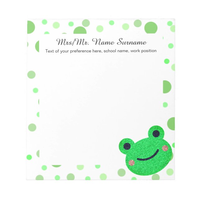 Personalized Cute Teacher Notepad (Front)