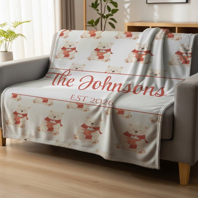 Personalized cute teddy bear  fleece blanket (Creator Uploaded)