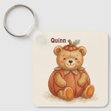 Personalized Cute Teddy Bear Pumpkin Fall
