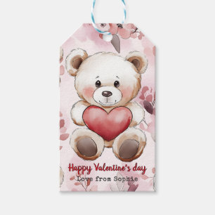 Personalized Cute Teddy Bear Valentine’s Day   Gift Tags