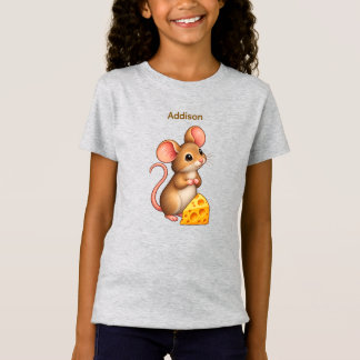Personalized Cute Tiny Mouse with Cheese T-Shirt
