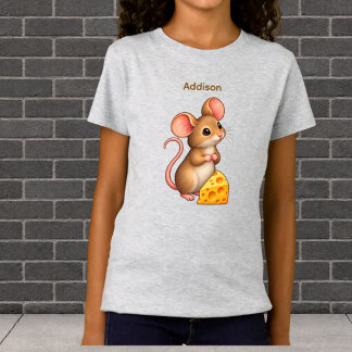 Personalized Cute Tiny Mouse with Cheese T-Shirt