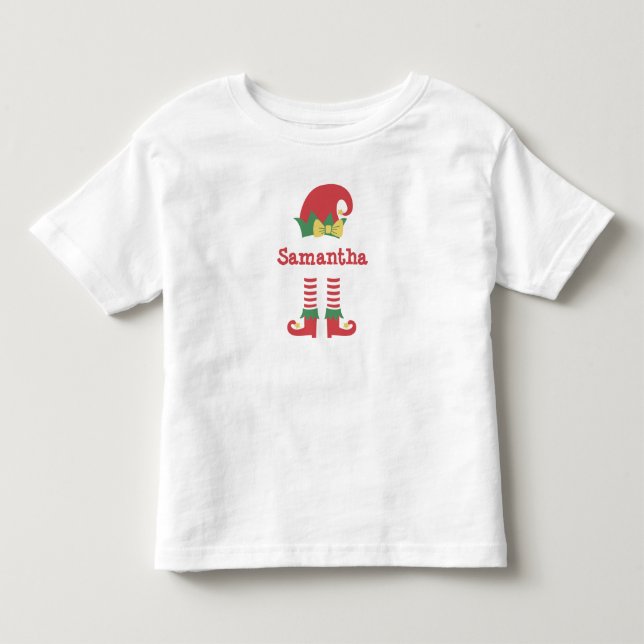 Personalized Cute Toddler Elf Christmas Holiday  Toddler T-shirt (Front)