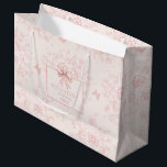 Personalized Cute Toile Pink Coquette Birthday Large Gift Bag<br><div class="desc">Introducing our "Personalized Cute Toile Pink Coquette Birthday Large Gift Bag, " a perfect blend of elegance and charm for your special celebrations. This large gift bag features a blush pink background adorned with a minimalist watercolor ribbon, embodying a sophisticated grandma chic aesthetic. Ideal for a blush pink girly birthday,...</div>