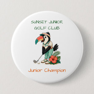 Personalized Cute Toucan Junior Golf Club Button