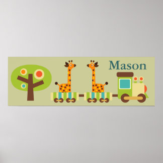 Personalized Cute Train Poster Wall Decor for Kids