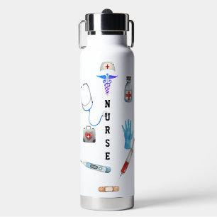 Personalized Cute Travel Nurse Monogram Gift  Water Bottle
