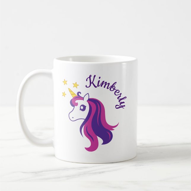 Personalized cute unicorn horse mug for girls (Left)