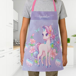 Personalized Cute Unicorn Kids Apron for Cooking 