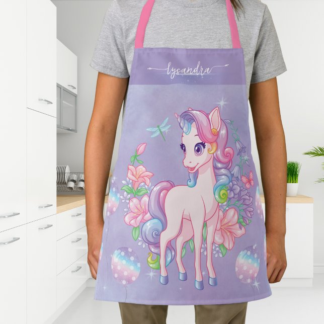 Personalized Cute Unicorn Kids Apron for Cooking  (Creator Uploaded)