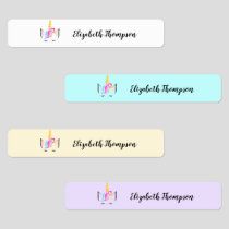 Personalized Cute Unicorn Kids school Labels