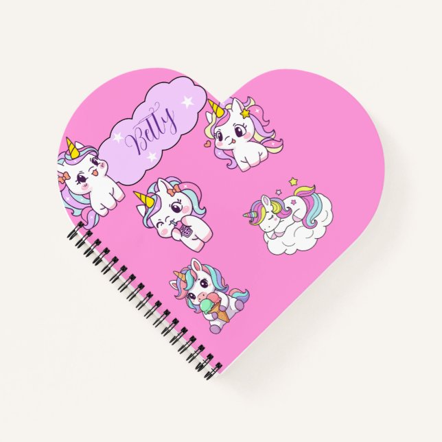 Personalized Cute Unicorn  Notebook (Front)