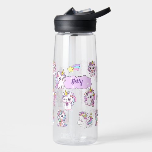 Personalized Cute Unicorn Water Bottle