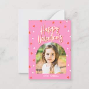 Personalized Cute Valentines Photo Classroom Card