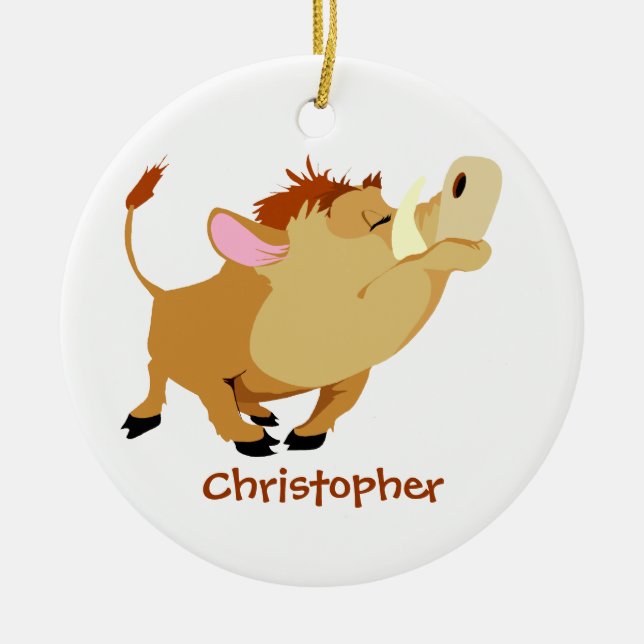 Personalized cute warthog ornament (Front)
