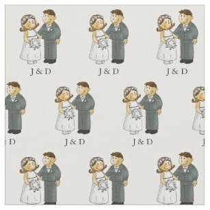wedding themed cotton fabric