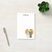 personalized cute wedding couple bride & groom post-it notes (Office)