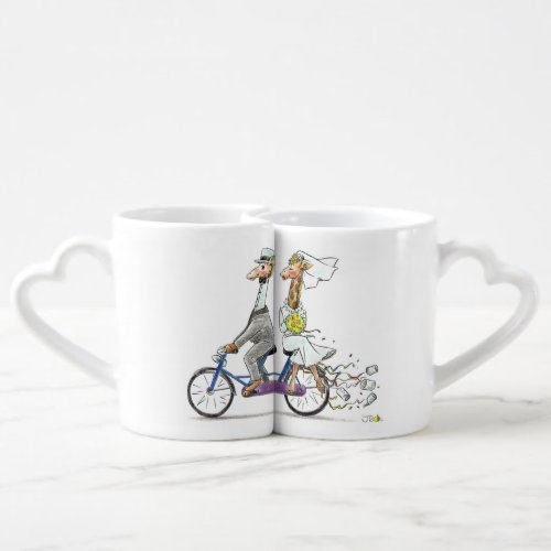 personalized cute wedding couple _ giraffes coffee mug set