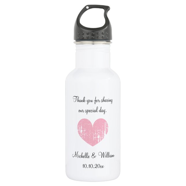 Personalized cute wedding party favor water bottle (Front)