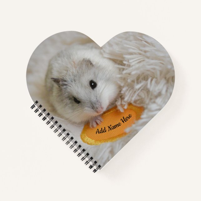 Personalized Cute White Dwarf Hamster Pet  Notebook (Front)