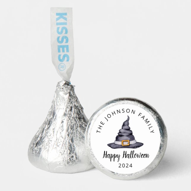 Personalized Cute Witch Hat Happy Halloween Hershey®'s Kisses® (Front)