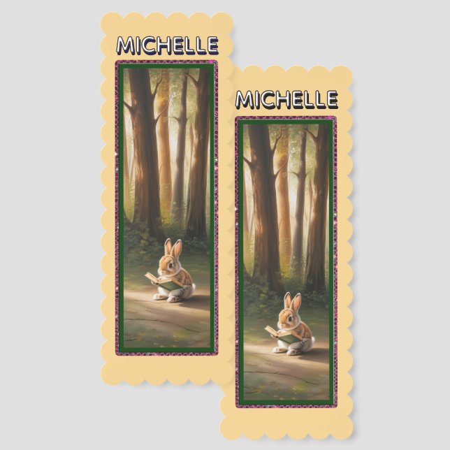Personalized Cute Woodland Animals Bookmarks (Front & Back)