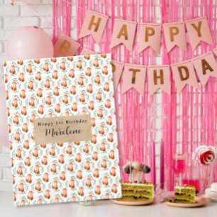 Personalized Cute woodland Fox happy birthday Tablecloth