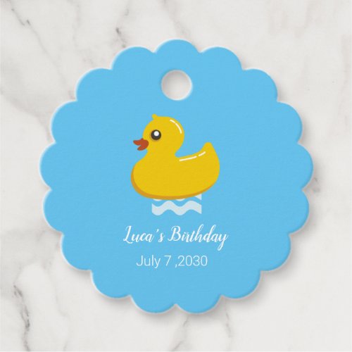 Personalized Cute Yellow rubber duck Favor Tags