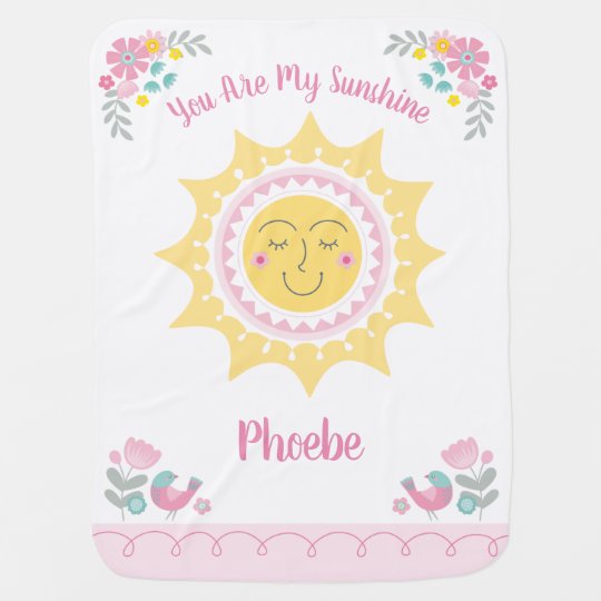 Personalized Cute Yellow You Are My Sunshine Baby Blanket | Zazzle.com