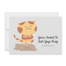 Personalized Cute Yoga Cat Theme Invitation
