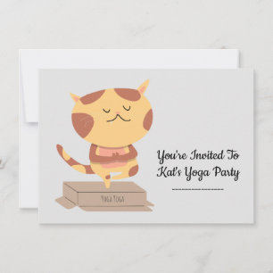Personalized Cute Yoga Cat Theme Invitation