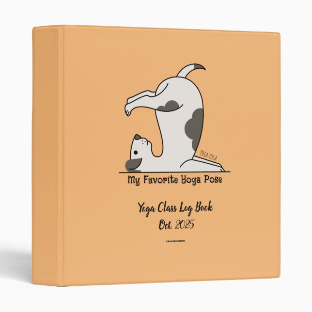 Personalized Cute Yoga Dog Folder For Yoga Classes (Front/Spine)