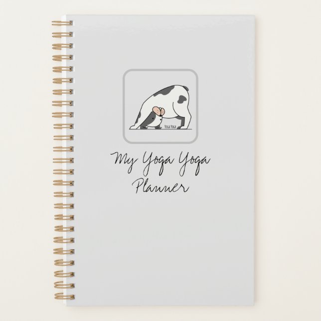 Personalized Cute Yoga Dog For Dog & Yoga Lover Planner (Front)