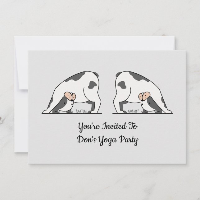 Personalized Cute Yoga Dog Theme Invitation (Front)
