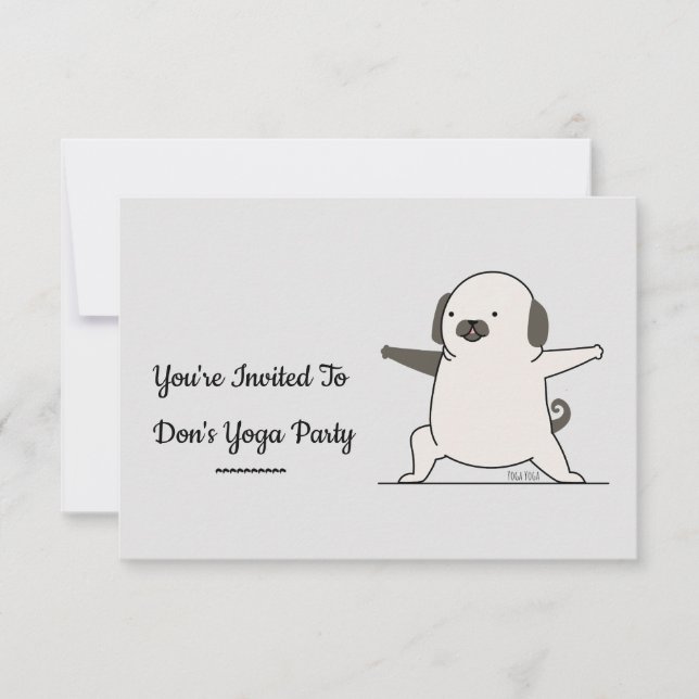 Personalized Cute Yoga Dog Theme Invitation (Front)