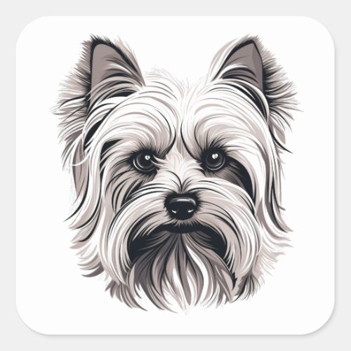 Personalized Cute Yorkshire Terrier Dog Square Sticker