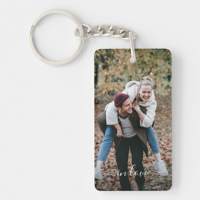 Personalized Cute You And Me Photo In Love Quot Keychain (Front)