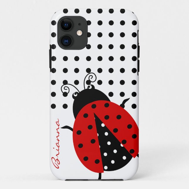 Personalized CutePolka Dot Red Ladybug Case-Mate iPhone Case (Back)