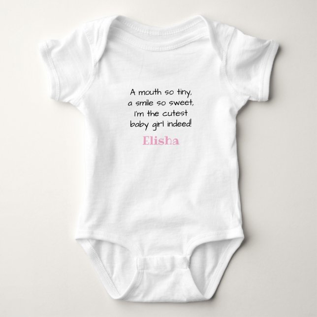 Personalized Cutest Baby Girl Outfit,  Baby Bodysuit (Front)
