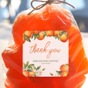 Personalized Cutie Thank You Square Sticker