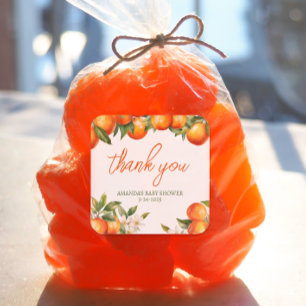 Personalized Cutie Thank You Square Sticker