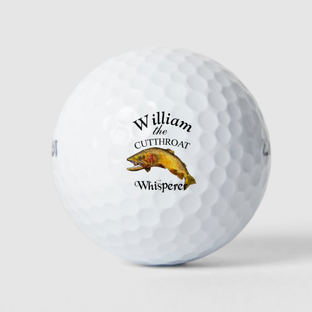 Personalized Cutthroat Trout Whisperer Fisherman Golf Balls (Front)