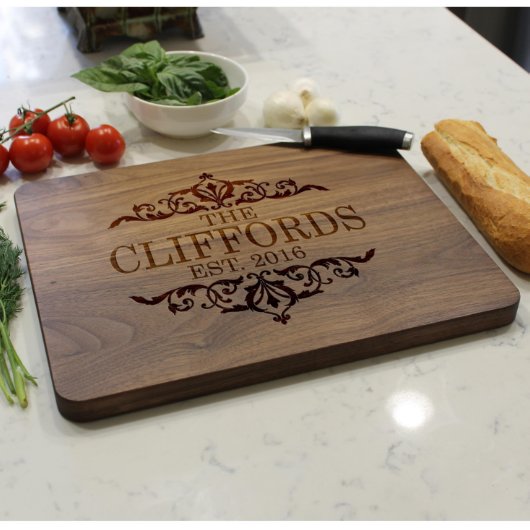 Personalized Cutting Board, Walnut | Clifford (Front)