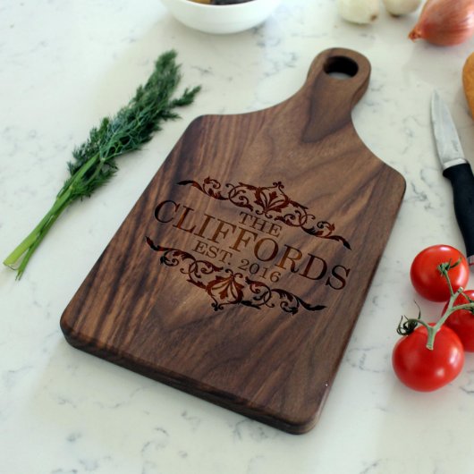 Personalized Cutting Board, Walnut | Clifford (Front)