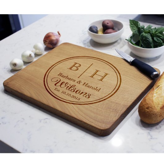 Personalized Cutting Board, White Oak | Wilson (Front)