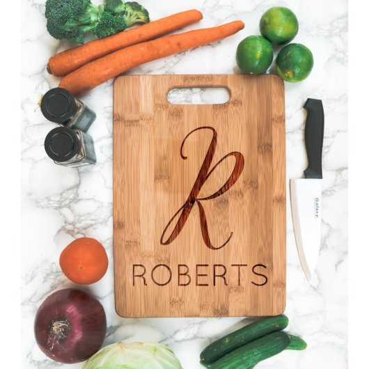 Personalized Cutting Board with Initial First Name (Top)